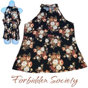Forbidden Society Floral Sleeveless Stretchy Top - Women’s XL